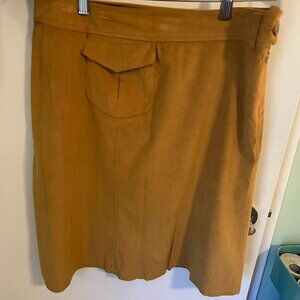 A. Cheng Vintage Yellow Suede Mini Skirt Size 10